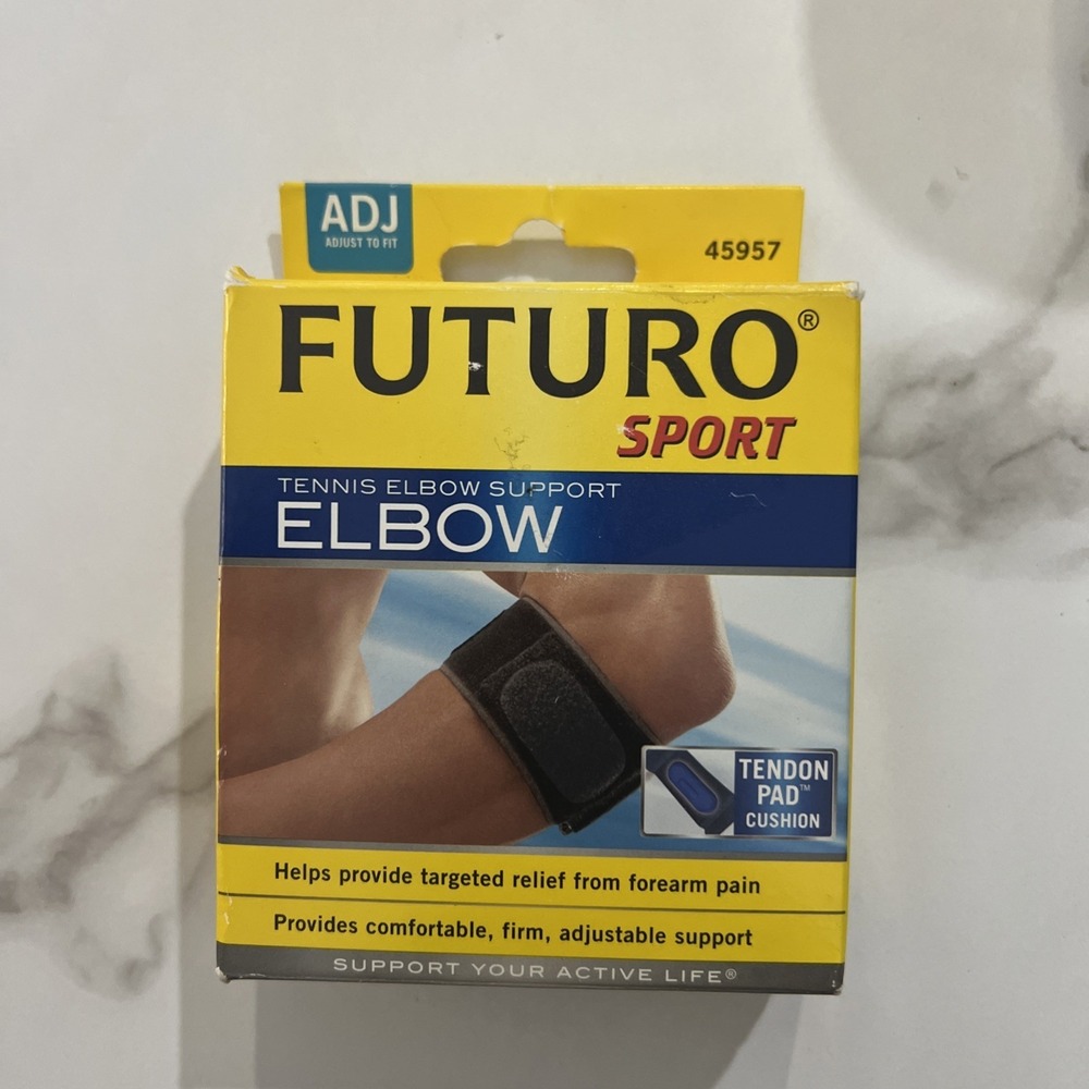 Futuro Sport Tennis Elbow Support Strap Adjustable Black with Tendon Pad 45957